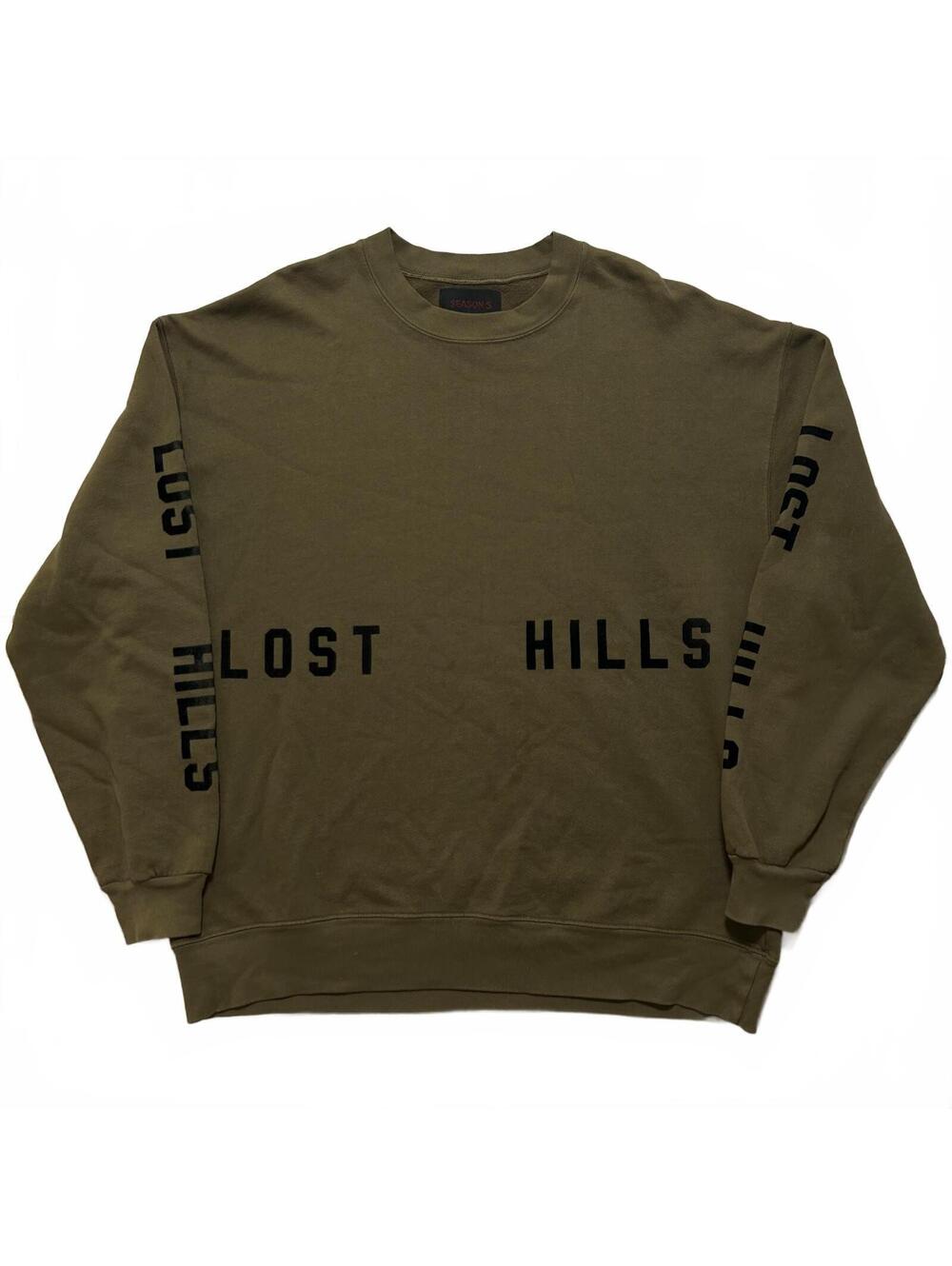 Yeezy Season 5 Lost Hills Invitation Crewneck Sweatshirt Men's XL Olive Green